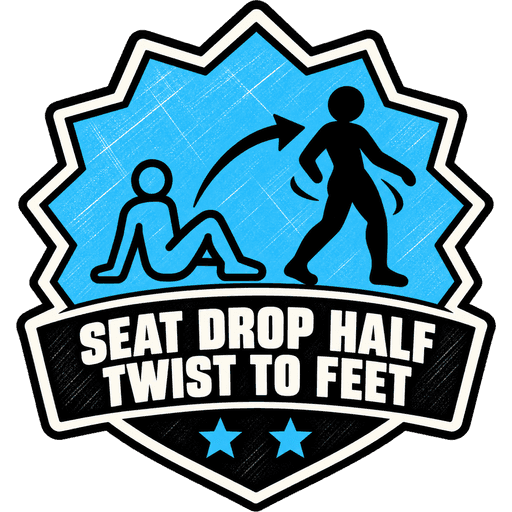 Seat Drop Half Twist to Feet award, not earned yet